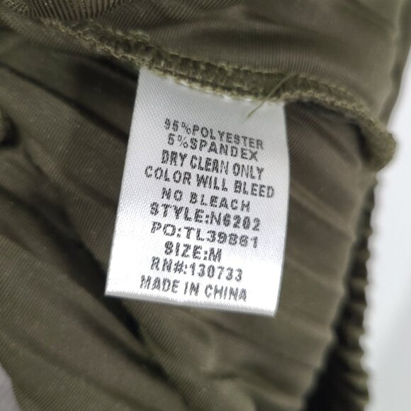 Umgee Green Pleated Velvet Wide Leg Pants - Picture 4 of 5